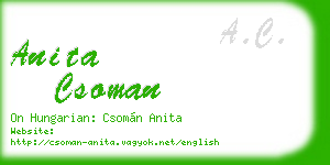 anita csoman business card